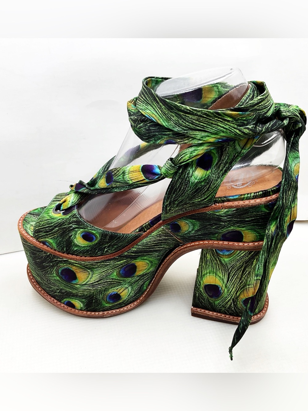 {Jeffrey Campbell} Landers Peacock Strappy Platform Heels - Picture 5 of 16